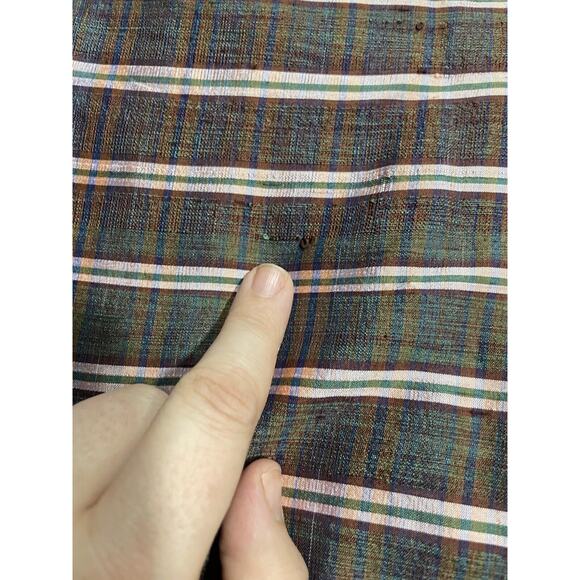 Y2K VTG Esprit Dress Plaid Silk Structured Dress Womens Sz Medium Dark Academia - Picture 10 of 11